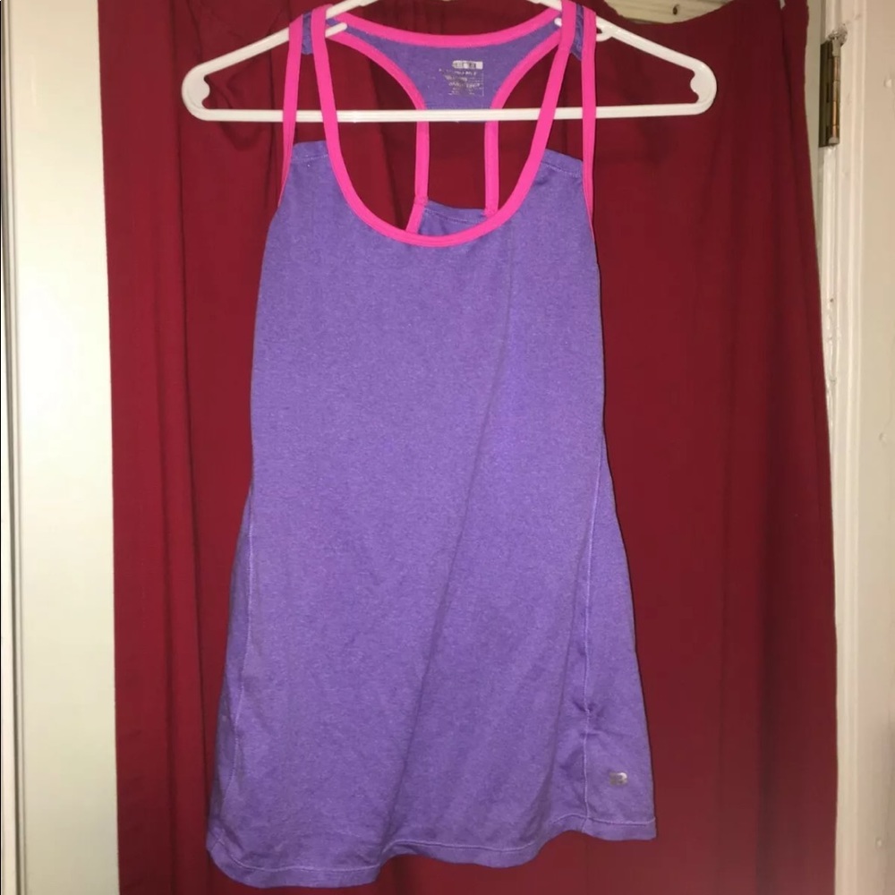 Women's Layer 8 athletic top, pink and purple